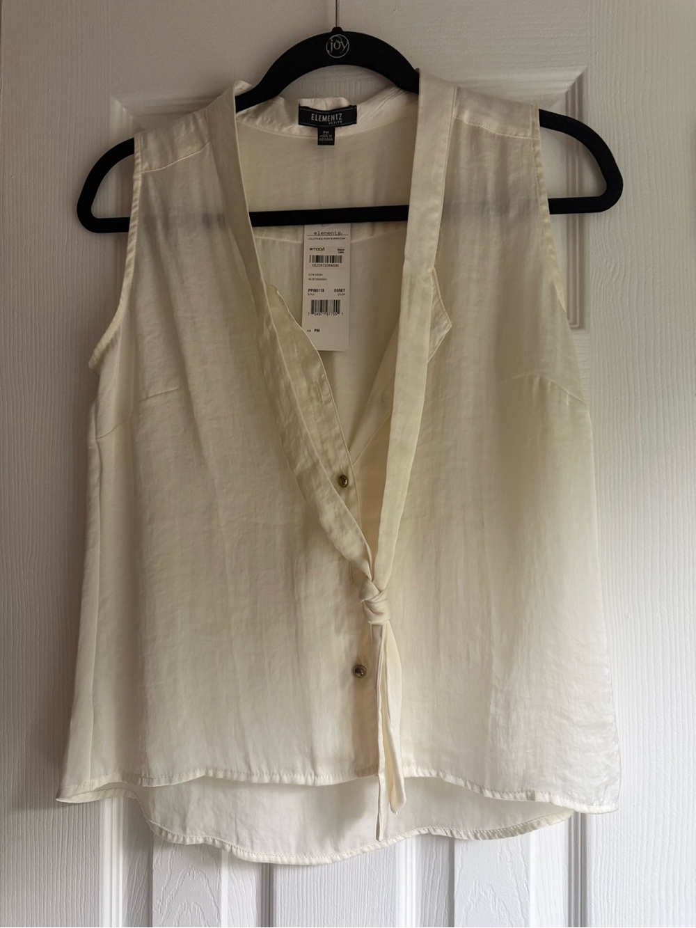Elementz Cream Tie-Front Sleeveless Camisole